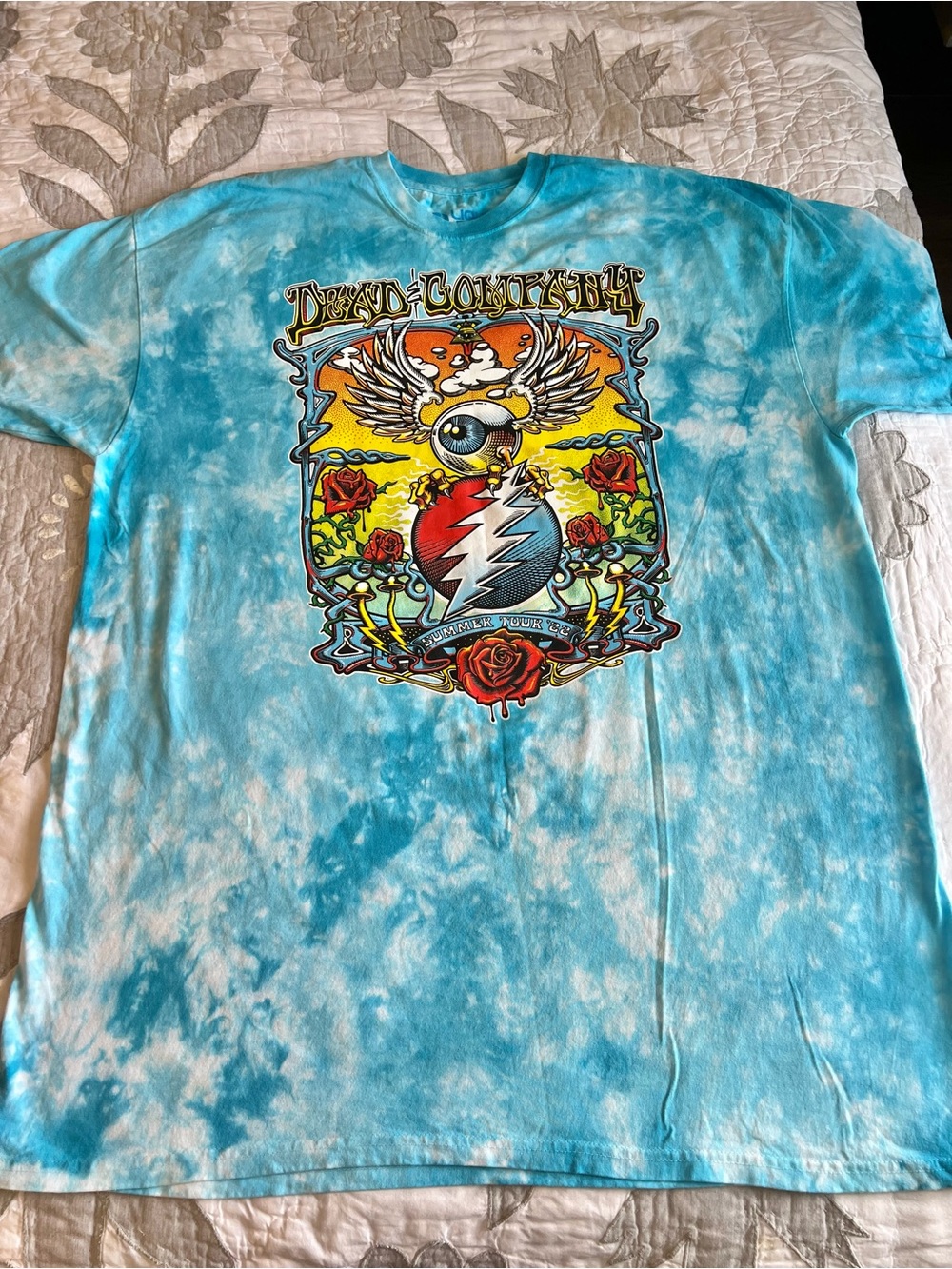 Liquid Blue Grateful Dead Dead & Company Summer Tour 2022 Tie-Dye Tee 3XL